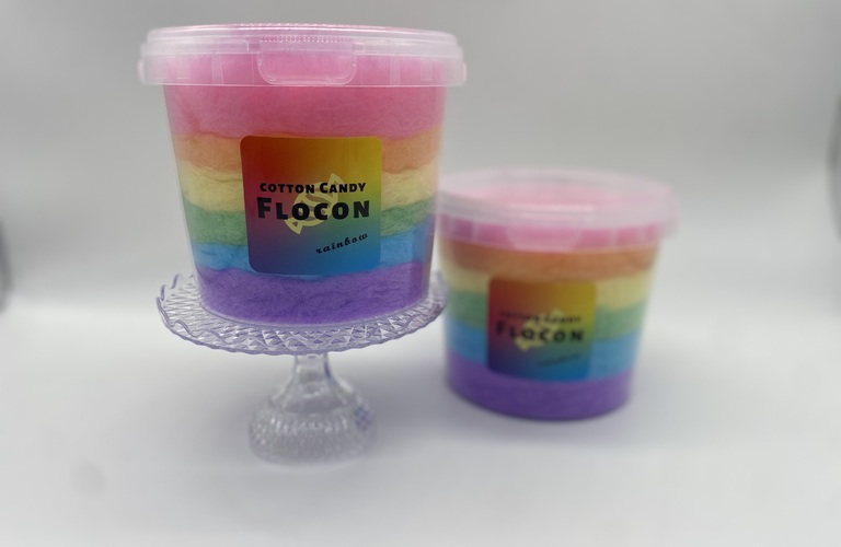見た目も味もたのしいレインボーわたあめ｜わたあめの通販ならFLOCON